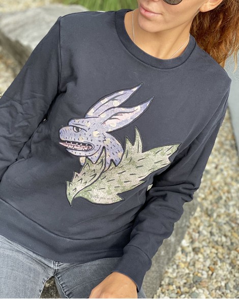 Mikina dámská Burberry černá s nášivkou